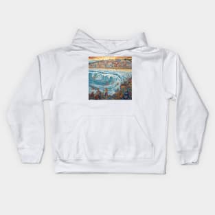 Surfs Up at Fistral Beach Kids Hoodie